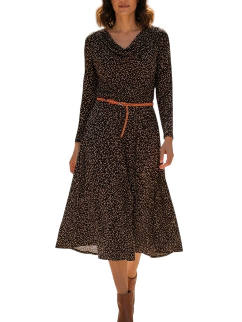 Annalee & Hope Stretch Belted Midi Dress